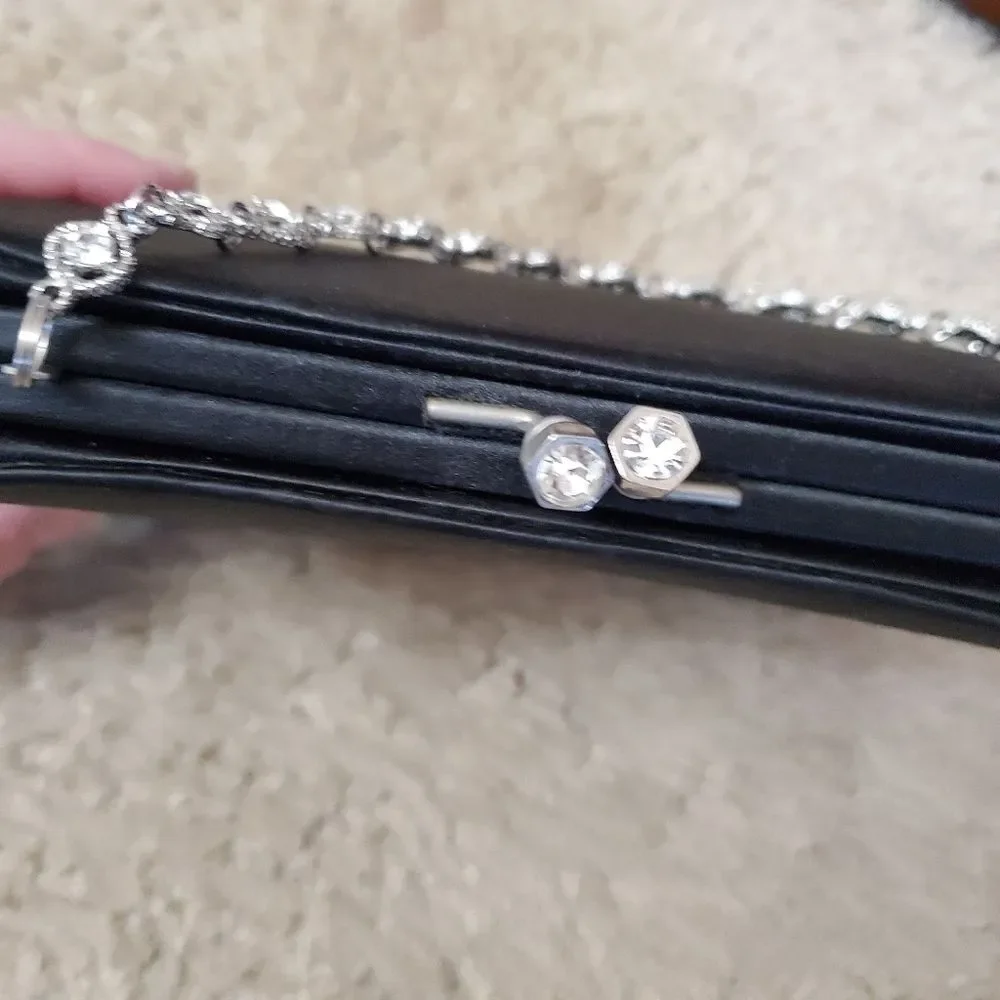 Vanessa black dressy clutch handbag